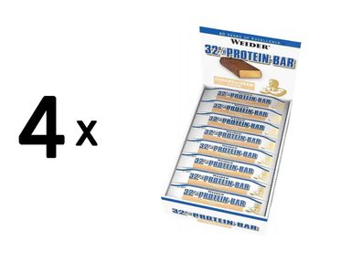 4 x Weider 32% Protein Bar (12x60g) Cookies and Cream