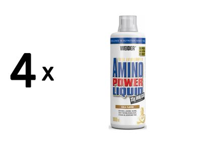 4 x Weider Amino Power Liquid (1000ml) Cola