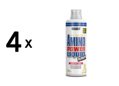 4 x Weider Amino Power Liquid (1000ml) Cranberry