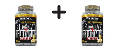 2 x Weider BCAA + L-Glutamine (180 Caps)