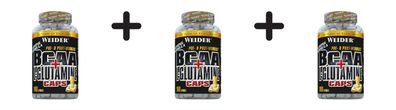3 x Weider BCAA + L-Glutamine (180 Caps)