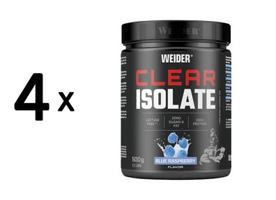 4 x Weider Clear Isolate (500g) Blue Raspberry