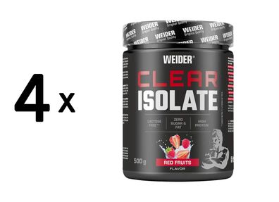 4 x Weider Clear Isolate (500g) Red Fruits