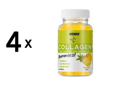 4 x Weider Collagen Gummies (50) Pineapple