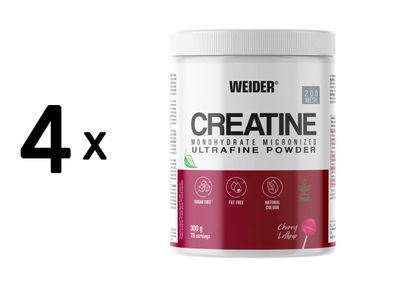 4 x Weider Creatine - flavoured (300g) Cherry Lollypop