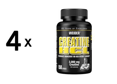 4 x Weider Creatine HCL (150 Caps)