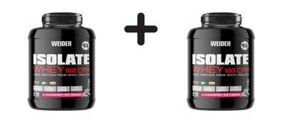 2 x Weider Isolate Whey 100 CFM (2000g) Strawberry Ice Cream