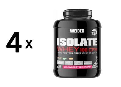 4 x Weider Isolate Whey 100 CFM (2000g) Strawberry Ice Cream
