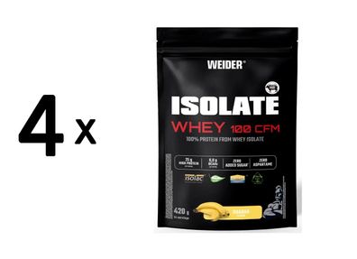4 x Weider Isolate Whey 100 CFM (420g) Banana