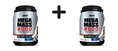 2 x Weider Mega Mass 2000 (1500g) Vanilla