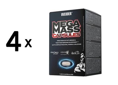 4 x Weider Mega Mass Caps (120)
