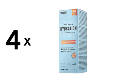 4 x Weider Premium Hydration Sticks (10x7g) Orange-Passionfruit