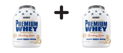 2 x Weider Premium Whey (2300g) Strawberry Cream