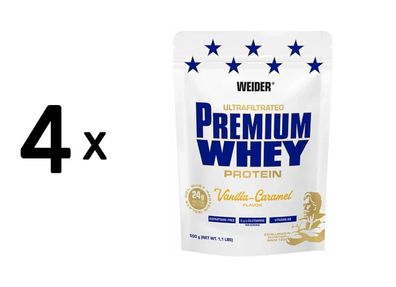 4 x Weider Premium Whey (500g) Vanilla-Caramel