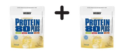 2 x Weider Protein 80 Plus (2000g) Vanilla