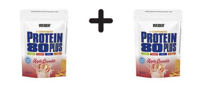 2 x Weider Protein 80 Plus (500g) Apple Crumble