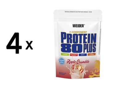 4 x Weider Protein 80 Plus (500g) Apple Crumble