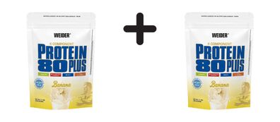2 x Weider Protein 80 Plus (500g) Banana