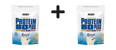 2 x Weider Protein 80 Plus (500g) Coconut