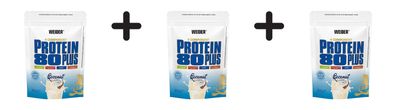 3 x Weider Protein 80 Plus (500g) Coconut