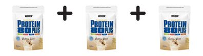 3 x Weider Protein 80 Plus (500g) Cookies and Cream