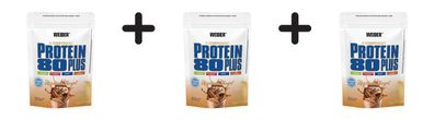 3 x Weider Protein 80 Plus (500g) Hazelnut-Nougat