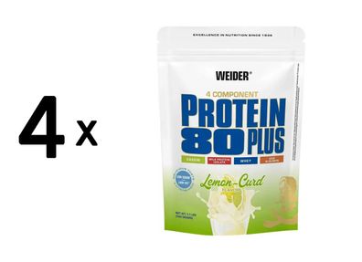 4 x Weider Protein 80 Plus (500g) Lemon-Curd