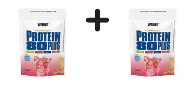 2 x Weider Protein 80 Plus (500g) Strawberry