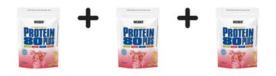 3 x Weider Protein 80 Plus (500g) Strawberry