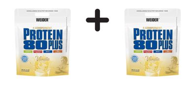 2 x Weider Protein 80 Plus (500g) Vanilla