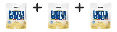 3 x Weider Protein 80 Plus (500g) Vanilla