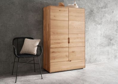 Wäscheschrank 100x155cm "Kent" Wildeiche massiv