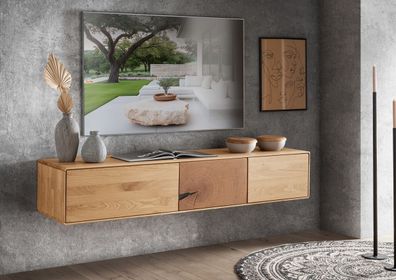 TV Board zum hängen 170cm "Belfast" Wildeiche massiv