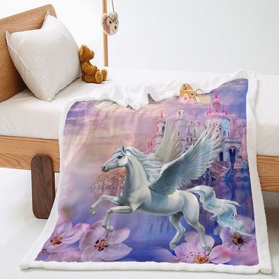 Madchen Einhorner Decke Sofadecke Tagesdecke Kuscheldecke Zeichen Bettdecke