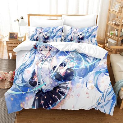 Hatsune Miku 02 Bettwasche Set Anpassbar Bettbezug135x200 Kissenbezuge80x80