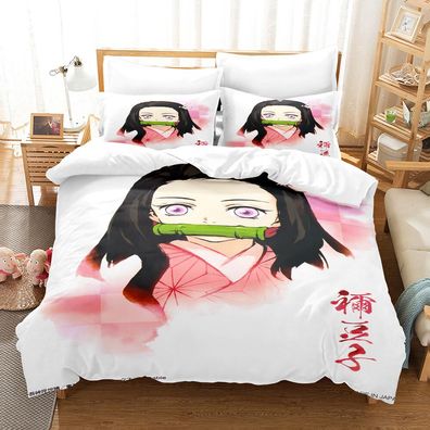 Nezuko Kamado Demon Slayer Bettwasche Set Kissenbezuge - Anpassbar Bettbezug