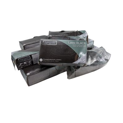 Latex Einweghandschuhe Schwarz puderfrei Größe S 9x100 Stück
