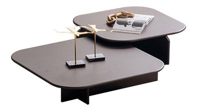 Moderner Brauner Couchtisch Exklusiver Satztisch Wohnzimmer Tische