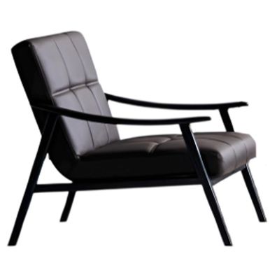 Schwarzer Ledersessel Exklusiver Polstersessel Wohnzimmer Einsitzer