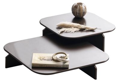 Braune Satztische Wohnzimmer Couchtisch Designer Beistelltische