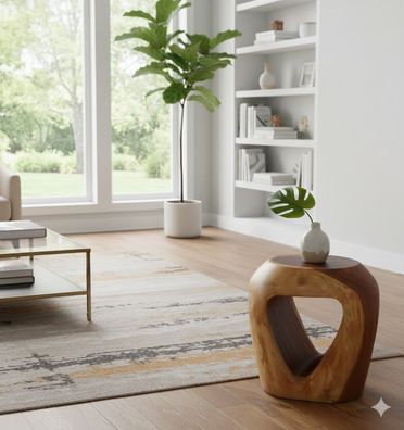 Beistelltisch aus Holz in braunem Farbton für Wohnzimmer und Flur