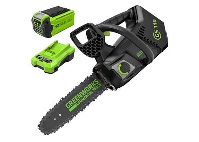Greenworks GD40TCSK2 Akku-Kettensäge 25?cm, Brushless, 12?m/s, 40?V Akku inkl