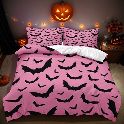 Anpassbar Bettwasche Set 01 Halloween-Fledermaus Bettdeckenbezug Kissenbezuge
