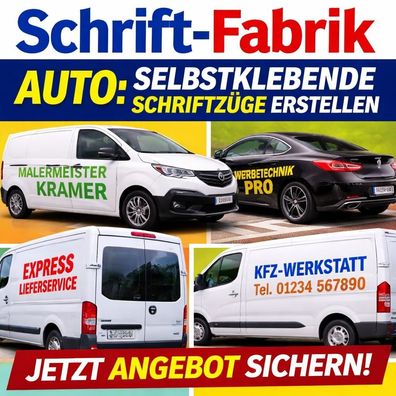 Selbstklebende Schriftzüge erstellen Schriftzug Aufkleber Konfigurator