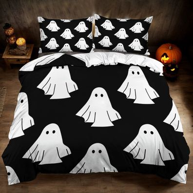 Halloween Bettwasche Set 04 Cartoon Geist Bettdeckenbezug Kissenbezuge80x80