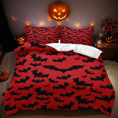 Anpassbar Bettwasche Set 02 Halloween-Fledermaus Bettdeckenbezug Kissenbezuge