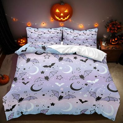 Anpassbar Bettwasche Set 07 Halloween-Fledermaus Bettdeckenbezug Kissenbezuge