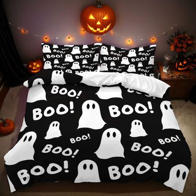 Halloween Bettwasche Set 03 Cartoon Geist Bettdeckenbezug Kissenbezuge80x80