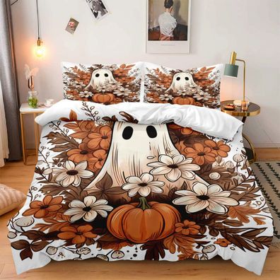 Halloween Bettwasche Set 02 Cartoon Geist Bettdeckenbezug Kissenbezuge80x80