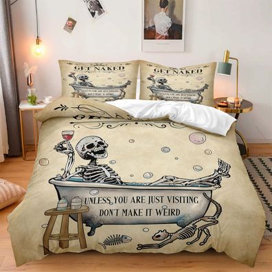 Halloween Bettwasche Set 11 Schadel Skelett Bettdeckenbezug Kissenbezuge80x80